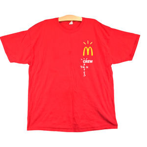 Hanes Men's T-Shirt Red 2XL McDonalds Cactus Jack Crew Graphic Logo